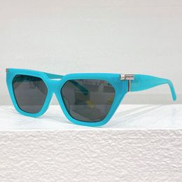 Gafas de sol rectangulares de gran tamaño para hombre y mujer, diseño minimalista, estilo ojo de gato, TF4205, marco de hoja, gradiente, Lunettes, ocio, vacaciones, caja al aire libre