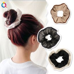 Oversize satijnen scrunchies lint elastische haarbanden vrouwen meisjes grote zijden haarbands paardenstaarthouder haarbasten haar accessoires 1864