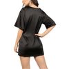 Surveillance Satin Femmes Long T-shirts Fashion Casual Ordin Double manches courtes Streetwear Streetwear Tops M30665 210722