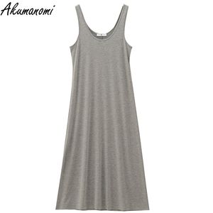 Oversize tank katoen lange zomer dresse plus size maxi jurk voor casual 4XL 5XL 6XL 7XL 8XL 9XL 10XL zwart wit 210623