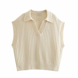 Oversize vrouwen haak v-hals trui lente-herfst mode dames tweed hedging vrouwelijke vintage brede schouders vest 210515