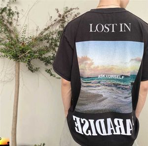 Surdimensionné 3M réfléchissant Askyurself T-shirt de haute qualité perdu en Californie rêve T-shirt unisexe expédition rapide X0726