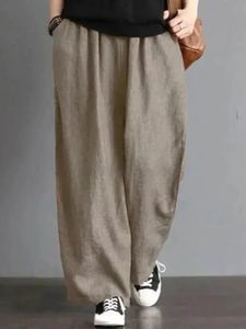 Surdimensionné 7xl décontracté coton lin Bloomers pantalon Baggy Vintage sarouel mamans mode taille haute été sweatpan 240309