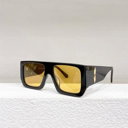 Oversized grote glazen zonnebril voor heren Zwart gele lenzen Designer zonnebril UV400 beschermingsbril met Box2331