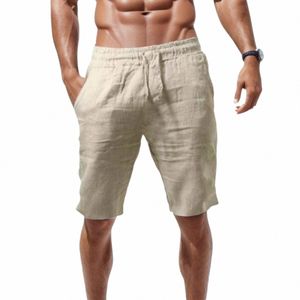 Short surdimensionné décontracté pour hommes, short d'été en lin Cott, respirant, Sport, plage, Gym, basket-ball, vêtements pour hommes 33eb #