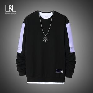 Oversized Crewneck Sweatshirt Mannen Spring Solid Hip Hop Japanse Streetwear Truien Geel Hoodie Sweatshirts Male 220325