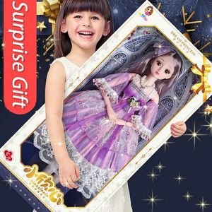 Coffret cadeau surdimensionné, ensemble de poupées princesse 60cm BJD 1, poupées articulées avec vêtements de beauté, tenue et chaussures d'anniversaire pour filles, 231229