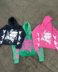 Oversized Hoodie voor Mannen Duivel Print Straat Hiphop Kleding Y2K Amerikaanse Retro Harajuku Losse Sweatshirt 240201