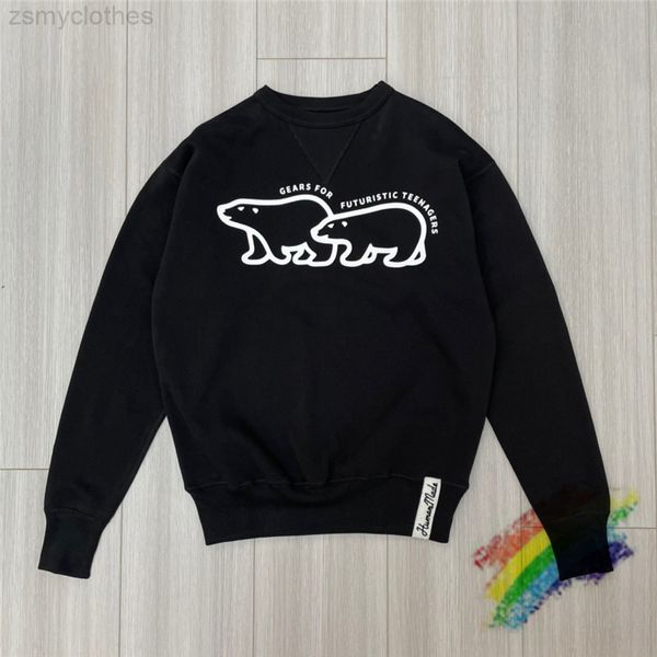 Surdimensionné Human Made Polar Bear Sweatshirts Hommes Femme Haute Qualité Human Made Sweatshirts Polaire À Capuche 0811