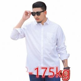 Surdimensionné Lg manches chemises pour hommes mince décontracté chemise ample grande taille Busin chemise été grande taille Lg hauts 68-175KG H8DA #