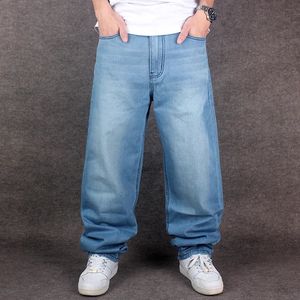 Oversized losse jeans heren denim wijde pijpen broek rechte baggy harem streetwear hip hop merk zwarte broek groot maat 30 240226