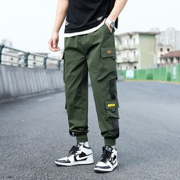 Pantalon cargo surdimensionné pour hommes, streetwear noir, pantalon de jogging, taille élastique, sarouel, grande taille 5XL, L220816