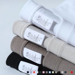 T-shirt surdimensionné pour hommes 100 coton col rond basique femme chemise unie à manches courtes de haute qualité Top Tee blanc cassé vêtements solides 240117