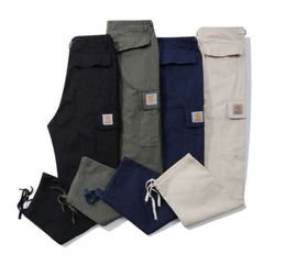 Calças masculinas de grandes dimensões Carhart designer Calças Casual macacão solto Multi funcional calças de moletom de bolso Motion Leisure design 6689ess