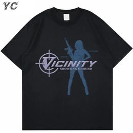 T-shirt surdimensionné pour hommes gothique graphique été hauts coton Y2k imprimé esthétique t-shirt à manches courtes vêtements de mode coréenne streetwear 240126