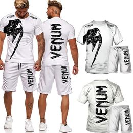Surdimensionné Mens Training Wear Costume 3D Impression T-shirt Casual Wear Fitness Sports 2 pièces Ensemble de sport pour hommes Survêtement 220608