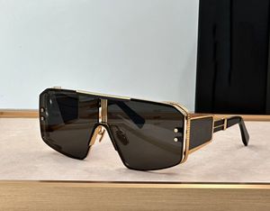 Oversized Wrap Zonnebril Goud Metaal/Zwart Rook Lens Grote Schild Bril Heren Designer Zonnebril Tinten UV400 Brillen Unisex met Doos