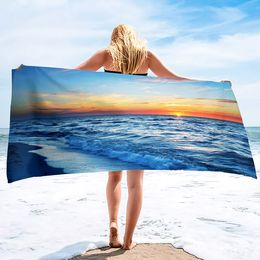 Serviette de plage océan surdimensionnée, couverture légère en microfibre, serviette sans sable à séchage rapide, serviettes de voyage pour bain de piscine