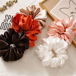 Oversized scrunchies Big Rubber Hair Ties elastische haarbandmeisjes paardenstaarthouder glad satijnen scrunchie dames haaraccessoires