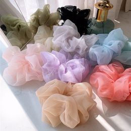 Chouchous surdimensionnés Organza cheveux cravates élastique bandeau femmes fille élastique pour queue de cheval mode cheveux cordes bandeau cheveux accessoires