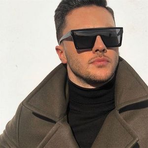 Oversized tinten zonnebrillen mannen zwart mode vierkant zon mannelijke vintage retro glazen vrouwelijke vrouwen linten hombre 220629