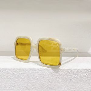 Oversized vierkante dameszonnebril Gele lenzen Zomerzonnebril Shades outdoor UV400-bril met doos