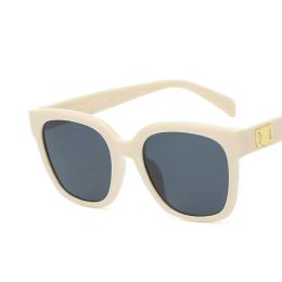 Gafas de sol cuadradas de gran tamaño, diseñador de hombres, moda de lujo, anteojos grandes, gafas americanas, gafas retro clásicas, fiesta, playa al aire libre, gafas de sol blancas de marco completo.