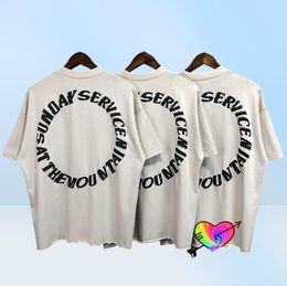 Camiseta de servicio dominical de gran tamaño Trust God Tee hombres mujeres alta calidad Hip Hop West Tops CPFM manga corta Espíritu Santo X07088690555