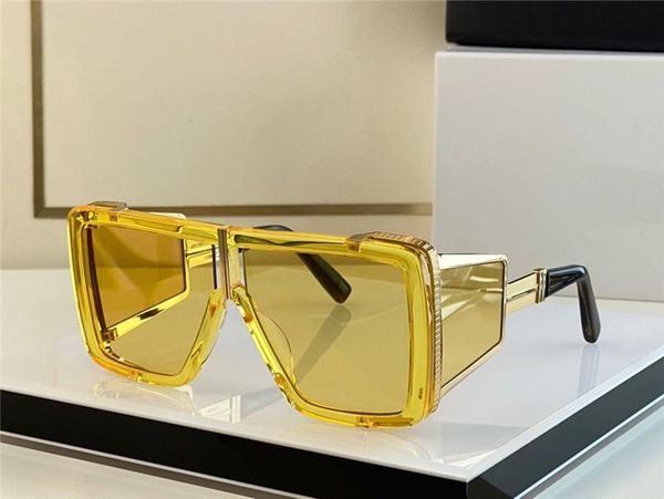 gafas de sol de gran tamaño gafas de sol de diseñador para hombre Olivier Rousteing gafas de mujer gran cuadrado amarillo diseño de pantalla lateral 2023 tendencias perfecta calidad superior BPS-107B