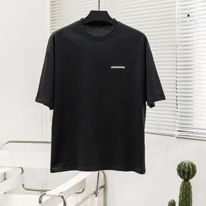 Camiseta de gran tamaño con diseño de letras en la parte delantera y trasera, camisetas de algodón, jersey de manga corta, camisetas casuales largas de talla grande S-4XL