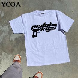 T-shirt surdimensionné hommes vêtements été coton hip hop esthétique manches courtes graphique streetwear années 90 vintage harajuku y2k top t-shirts 240126