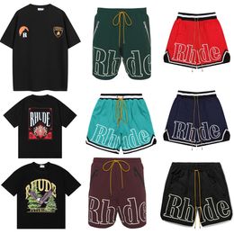 Tee Teee Rhude Tshirt Mens Shorts Ruhde Shirt Designer Short pour l'homme Plus taille Tees Summer Casc Couw Casc