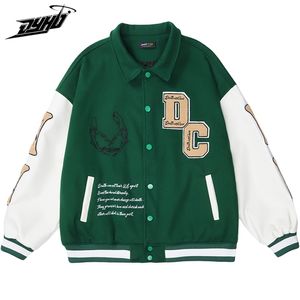 Veste Varsity surdimensionnée Furry Bone Broderie Embrasser Crâne Baseball Vestes Hommes Hiver Streetwear Bomber Vestes Unisexe Manteaux 220822