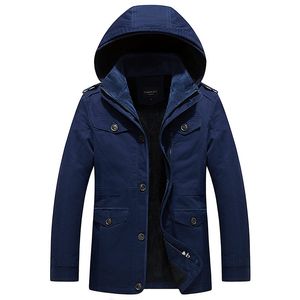 Veste lavée en pur coton pour hommes surdimensionnés, trench-coat de longueur moyenne, veste en peluche et épaissie, vêtements en coton