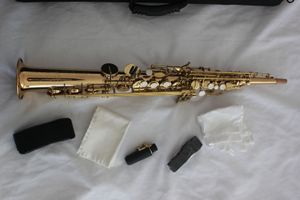 Oves – saxophone soprano droit en laiton, laque dorée avec f # aigu