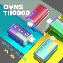 Ovns Ti10000 Dispositivo de vapeo Cigarrillo electrónico recargable Flujo de aire Kit de cápsulas ajustables 10000 Puffs Bar Factory Vape desechable