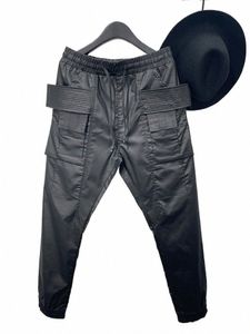 Owen Seak Hommes Casual Wax Denim Jeans Cott Gothic Vêtements pour hommes Enduit Automne Droite Solide Noir Jeans Pantalon R3og #