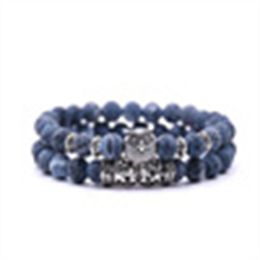 Pulsera con cuentas de búho, joyería, Pulseras de piedra, hombres, mujeres, Pulseira Masculina Feminina, Bileklik, Pulseras para Mujer, bisutería, conjunto de brazalete GC1055