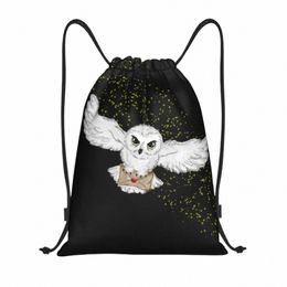 Owl Flight Tote Bag Sac à dos à cordon de serrage Sac de sport pour femmes Hommes Halen Witch Magic Training Sackpack R3oO #