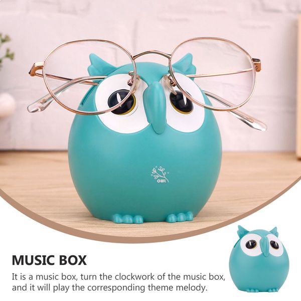OWL MUSIC BOX DÉCOR HOME Téléphone Modèle de modélisation de comprimés Lunets de support Cadre de bureau Enfant en plastique
