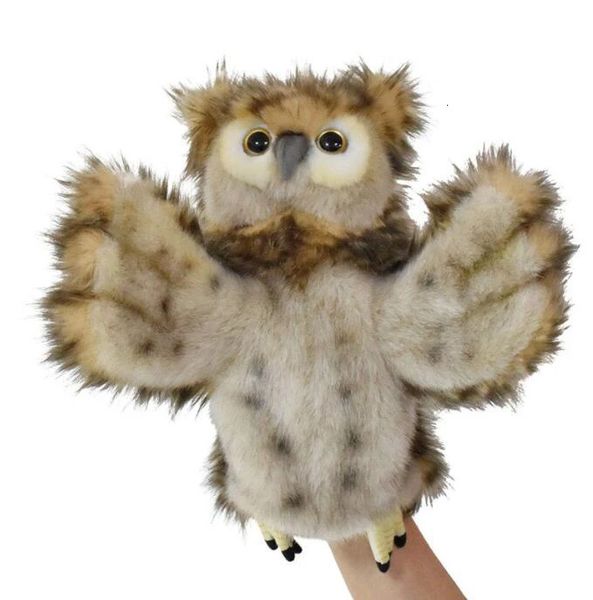 búho marioneta kawaii dibujante animal búho pájaro lujoso títere de la mano del bebé cuento de acostado regalo de Navidad regalo 231227