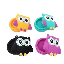 Récipients de cire en forme de hibou, boîte en silicone de dessin animé, récipient en silicone de 11ml, pots de qualité alimentaire, stockage d'outils dab dabber