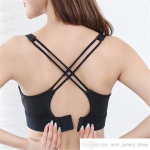 Propre marque réglable boucle arrière croix soutien-gorge de sport sans couture femmes Fitness entraînement Yoga soutiens-gorge respirant maille fil femme Gym Sport soutien-gorge haut