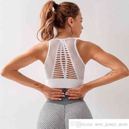 Eigen Merk Vrouwen Naadloze Crop Top Gewatteerde Push Up Sports BRAS Hoge Impact Support Fitness Shirts Gym Tank Top Yoga Bra Atletische Training