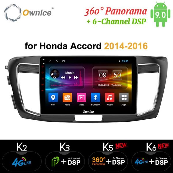 Ownice 10 1 Android 9 0 lecteur DVD Radio de voiture GPS Navi k3 k5 k6 pour HONDA Accord 9 2014 2015 2016241B