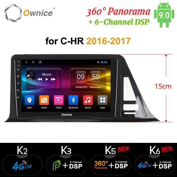 Ownice Car dvd para Toyota C-HR C HR CHR 2016 2017 Car Android 9 0 Radio Audio GPS Player Navi Stereo 4G302V