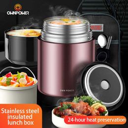 OwnSpower Food Thermos, 304 roestvrijstalen lunchbox, 800 ml / 1000ml / 1200ml, geïsoleerde container Business Draagbare Picknick, Noodles 210925