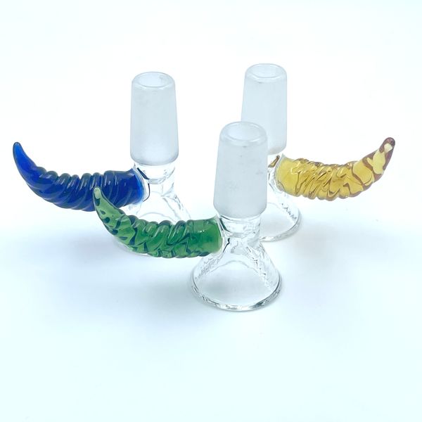 Bols d'écran en verre de flocon de neige de corne de boeuf 14mm et 18mm bol mâle bol en verre en nid d'abeille mélanger les couleurs accessoires de bang pour fumer