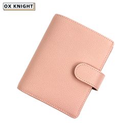 Ox Knight Limited A8 Notebook Binder Pebbled Graanleer 100% Echt lederen schetsboek Planner Organizer Agenda 2022