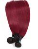 Oxette Bourgogne 3 Pcs Droite 100% Extension de Armure de Cheveux Humains Dark Roots Ombre Vin Rouge Bundles